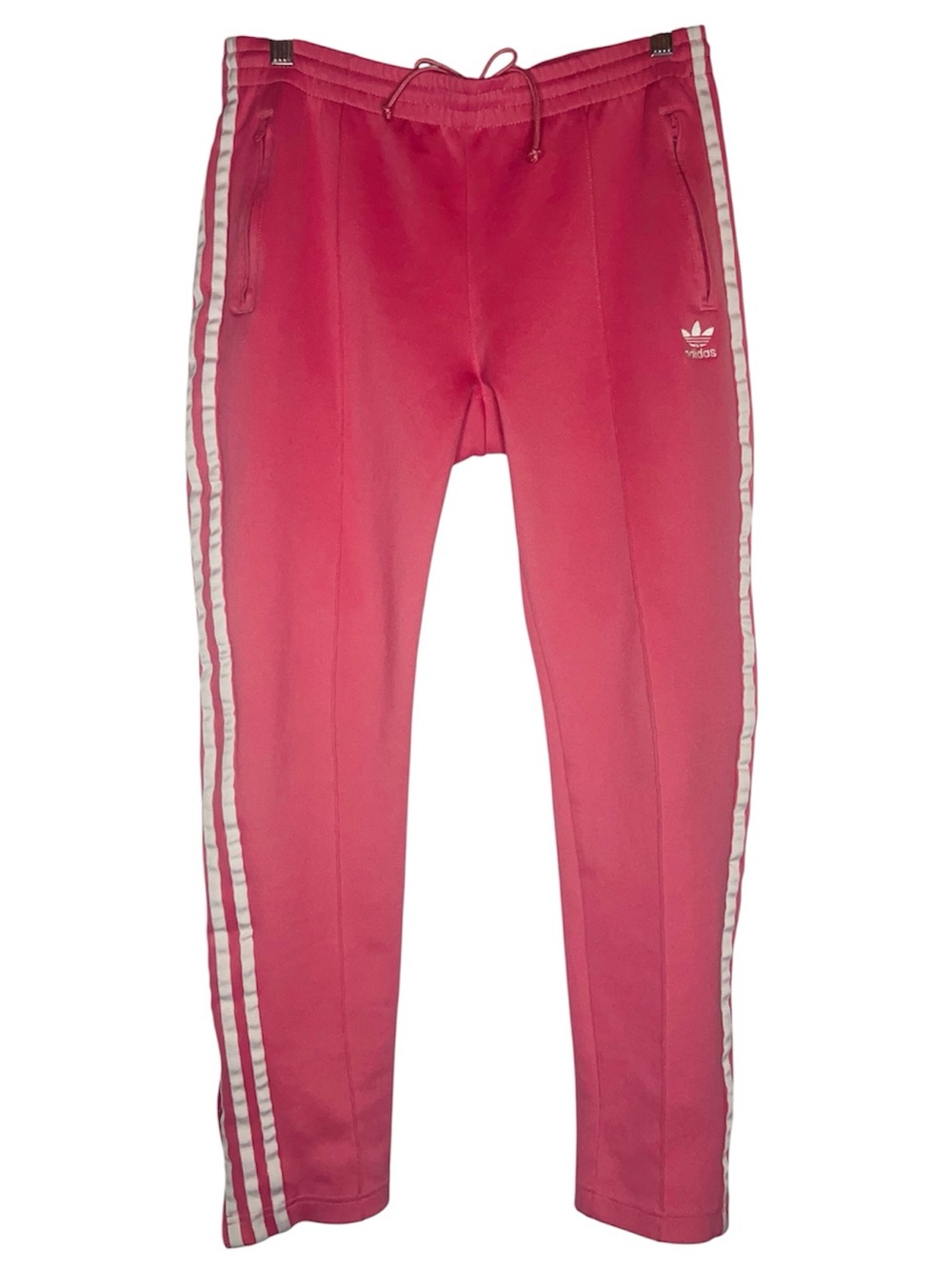 Men’s Adidas Pink and White Basketball Pants with Elastic Waistband Size M